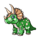 Adorable Triceratops Embroidery Design, Dinosaur Machine Embroidery Pattern, Instant Download