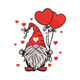 Valentine Gnome Embroidery Design, Instant Download