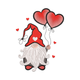 Valentine Gnome Embroidery Design, Heart Balloon Bouquet Pattern, Instant Download