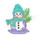 Adorable Winter Snowman Embroidery Design, Instant Download