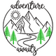 Adventure Awaits Embroidery Design, Instant Download