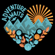 Adventure Awaits Mountain Embroidery Design, Pattern