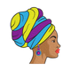 African Woman Headwrap Embroidery Design, Instant Download