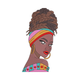 African Woman Portrait Embroidery Design V2, Instant Download