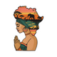 African Woman Safari Landscape Embroidery Design, Instant Download