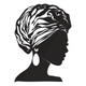 African Woman Silhouette Embroidery Design, Portrait Machine Embroidery Pattern, Instant Download