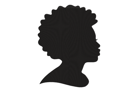 African Woman Silhouette Machine Embroidery Design
