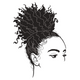 Afro Curly Hair Woman Embroidery Design, Instant Download