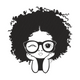 Afro Girl Winking Embroidery Design, Instant Download