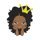 Afro Princess Girl Embroidery Design with Crown, Instant Download