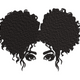 Afro Puff Eyes Silhouette Embroidery Design, Instant Download