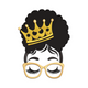 Afro Queen Crown Glasses Embroidery Design, Instant Download