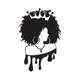 Afro Queen Silhouette Embroidery Design, Natural Hair Woman Pattern