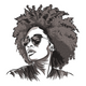 Afro Woman Embroidery Design, Portrait Pattern, Instant Download