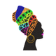 Afro Woman Rainbow Headwrap Embroidery Design, Instant Download