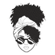 Afro Woman Sunglasses Embroidery Design, Instant Download