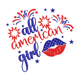 All American Girl Embroidery Design V2, Instant Download