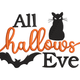 All Hallows Eve Embroidery Design, Halloween Pattern, Instant Download