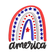 America Patriotic Rainbow Embroidery Design, Instant Download