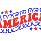 America Patriotic Script Embroidery Design, Instant Download