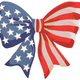 American Flag Bow Embroidery Design, Instant Download