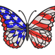 American Flag Butterfly Embroidery Design, Instant Download