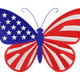 American Flag Butterfly Embroidery Design, Patriotic Machine Embroidery Pattern, Instant Download