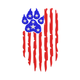 American Flag Dog Paw Embroidery Design, Instant Download