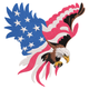American Flag Eagle Embroidery Design, Patriotic 4th of July Pattern