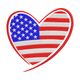 American Flag Heart Embroidery Design V2, Instant Download