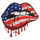 American Flag Lips Embroidery Design, Independence Day Pattern, Instant Download