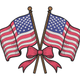 American Flags Ribbon Embroidery Design, Pattern