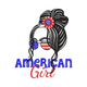 American Girl Patriotic Embroidery Design, Instant Download