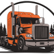 American Semi Truck with Pine Forest Embroidery Design, Machine Embroidery Pattern, Instant Download
