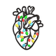Anatomical Heart Christmas Lights Embroidery Design, Instant Download