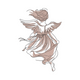 Angel Girl Embroidery Design, Sweet Heavenly Figure Pattern, Instant Download