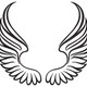 Angel Wings Outline Embroidery Design, Machine Embroidery Pattern, Instant Download