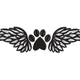 Angel Wings Paw Print Embroidery Design, Instant Download