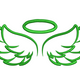 Angel Wings with Halo Embroidery Design, Instant Download