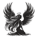 Angel Woman Silhouette Embroidery Design V2, Instant Download