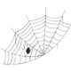 Angled Spider Web with Hanging Spider Embroidery Design, Instant Download