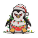 Angry Penguin Christmas Embroidery Design, Instant Download