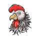 Angry Rooster Head Embroidery Design, Instant Download