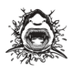 Angry Shark Splash Embroidery Design, Instant Download