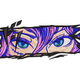 Anime Eyes Peek Embroidery Design, Instant Download
