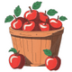 Apple Basket Embroidery Design V2, Instant Download