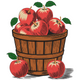 Apple Basket Embroidery Design, Instant Download