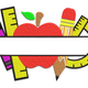 Apple Pencil Ruler Teacher Embroidery Design, Instant Download