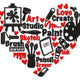 Art Studio Heart Embroidery Design, Instant Download