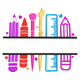 Art Supplies Shelf Embroidery Design, Instant Download
